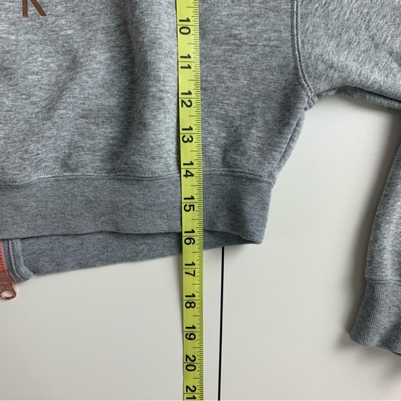 Nike Air Rally Crew Cropped Sweatshirt Back Zip Gray Metallic Rose Gold X-Small - Picture 14 of 16